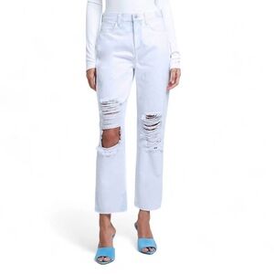 L’AGENCE Adele HighRise Stove Pipe White Tie dye Jeans